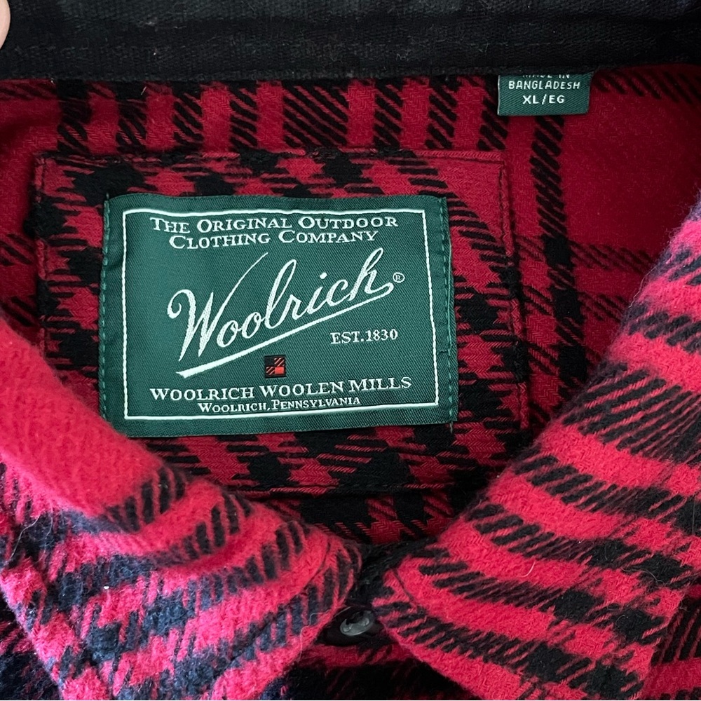 Woolrich Flannel Shirt Shacket Red Buffalo Plaid Men’s XL - Picture 5 of 8